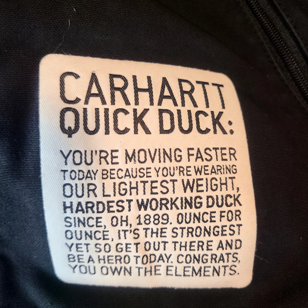 Carhartt Quick Duck Workwear Hooded Jacket Full Zip 2XL XXL Black - Picture 6 of 7